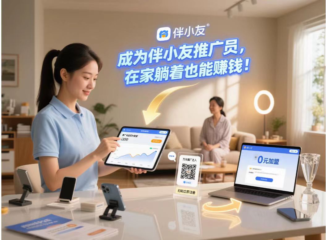 伴小友邀你赚暖心钱！每单至高抽成15%，随时提现！